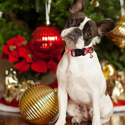 ARING PET Christmas Dog Collar-Cute Red Santa Claus Dog Collars, Adjustable Christmas Pet Collars Puppy Collar with Quick Release Buckle for Girl&Boy Dogs
