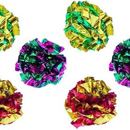 Original Mylar Crinkle Balls Cat Toys - 6 Pack