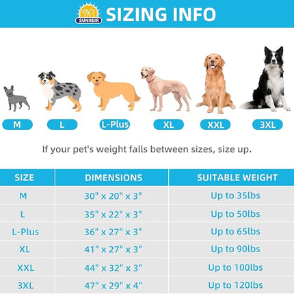 Sunheir Extra Large Waterproof Dog Bed, Jumbo Orthopedic Dog Beds with Removable Washable Cover for Large Dogs, Pet Bed Mat Egg-Crate Foam, 54"X42"X4", Grey