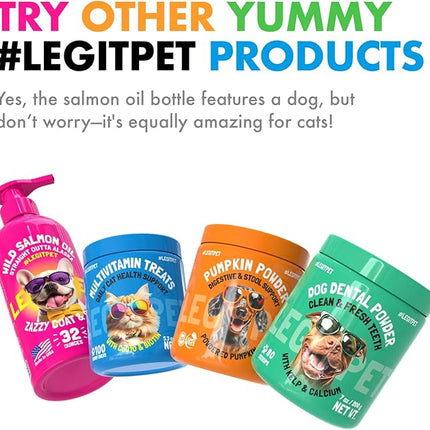 LEGITPET Dog Vitamins - 30 Multivitamins Chews w/Glucosamine Chondroitin, Probiotics Digestive Enzymes and Omegas - Supplement for Overall Health - Joint Support, Immune Health, Skin and Heart Health