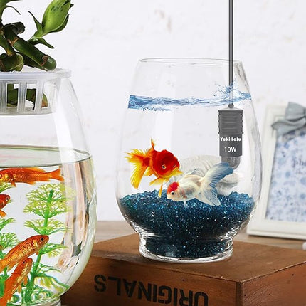 YukiHalu USB Powered Aquarium Heater, 10W Adjustable Mini Fish Tank Heater with External Temperature Controller, LED Display, Used for 0.5-1 Gallon Tank (10W USB Adapter)
