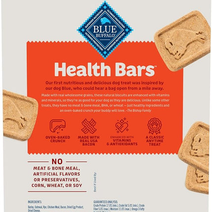 Blue Buffalo Health Bars Crunchy Dog Biscuits, Oven-Baked With Natural Ingredients, Bacon, Egg & Cheese, 3.5-lb Box