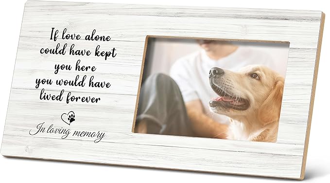 SRADMO Pet Memorial Photo Frame - 12x6, Cat & Dog Frames for Loved Ones Lost, Picture Frame for Pet Remembrance