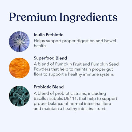 Honest Paws Probiotics for Dogs - Dog Digestion Gut Health Probiotic Powder with Prebiotic Made in The USA, Digestive and Immune Support - Digestive Enzymes with Pumpkin Flavor (30 Sticks)