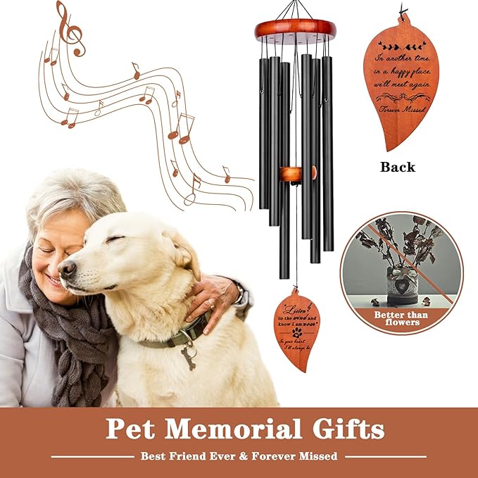 Pet Loss Gifts, 28" Dog Memorail Wind Chimes, Dog Memorial Gifts for Loss of Dog, Dog Bereavement Passing Away Condolence Gift
