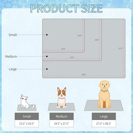 NACOCO Summer Pet Cooling Mat - Cat Dog Cushion Pad Sleeping Cool Sharks Comfortable Soft for Pets Kids and Adults (Grey Shark, L)