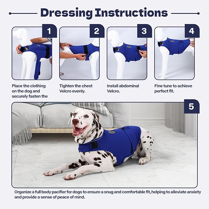 Dog Anxiety Vest and Shirt, Skin-Friendly Calming Shirt - Thunder Jacket for Pet Vet Visits - Dog Jacket for Thunder, Fireworks, Anti Anxiety Vest for Pet Without Medicine & Training