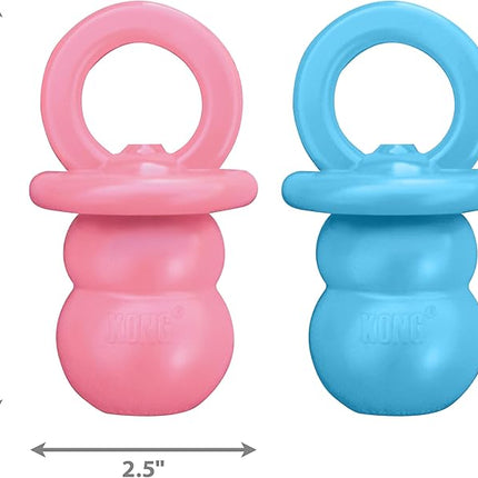 KONG Puppy Binkie - Pacifier Dog Toy for Puppies - Stuffable Treat Chew Toy for Treats - Durable Natural Rubber for Teething Puppy - for Small Puppies - Blue