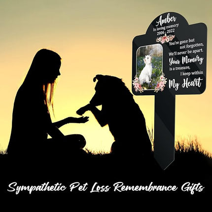 Bfi Gift Personalized Pet Grave Markers - Outdoor Garden Cross Stake Memorial Keepsake for Loss of Dog or Cat
