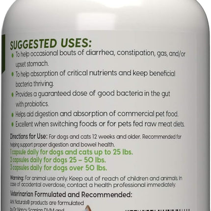 Ark Naturals Gentle Digest Capsules, Vet Recommended Prebiotics and Probiotics to Support Intestinal Balance and Immune System Health in Dogs and Cats, Natural Ingredients, 60 Count
