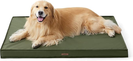 LE SURE Outdoor Waterproof Dog Bed for Extra Large Dogs, XL Orthopedic Egg Crate Foam Pet Bed with Oxford Fabric Surface and Removable Washable Cover, Pet Mat 44''x32'', Green
