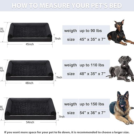 BFPETHOME Dog Beds for Large Dogs, Orthopedic Dog Bed for Medium Large Dogs,Big Waterproof Couch Pet Bed with Removable Washable Cover