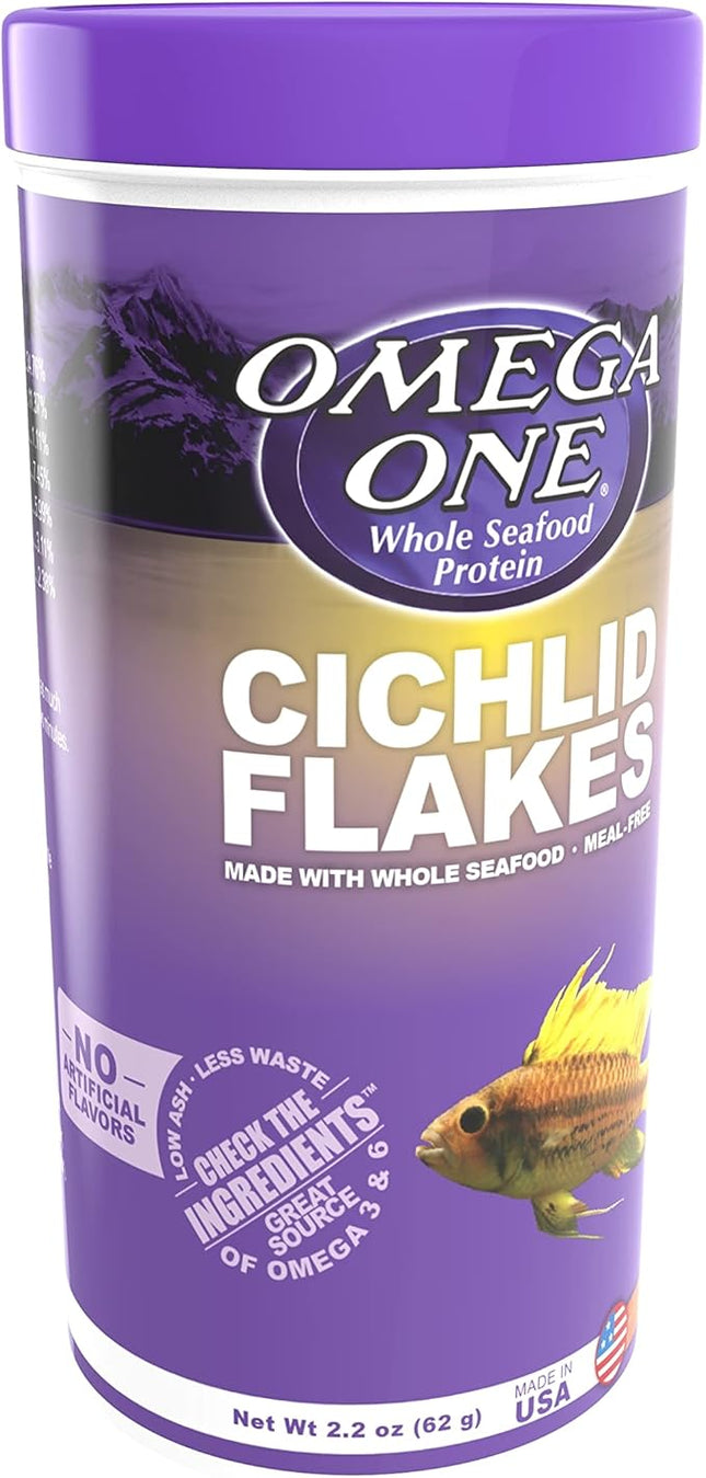 Omega One Cichlid Flakes, 2.2 oz x1