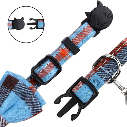 Faleela Breakaway Cat Collar with Bells - 2 Pack Cat Collar with Bells, Cat Collars with Bandana, Accessories for Pet Collars, Adjustable for Cats and Small Dogs