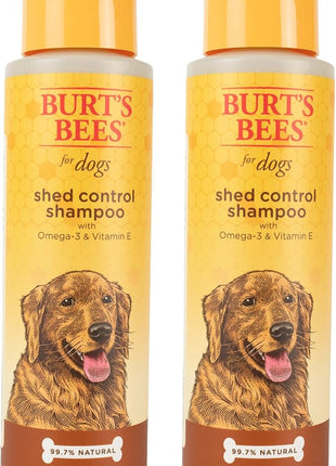 Burt's Bees for Pets Shed Control Shampoo for Dogs with Omega-3 and Vitamin E, 99.7% Natural Origin Formulas, Dog Cleanser for Reducing Shedding - Deshedding Canine Wash, 2pk, 16 oz