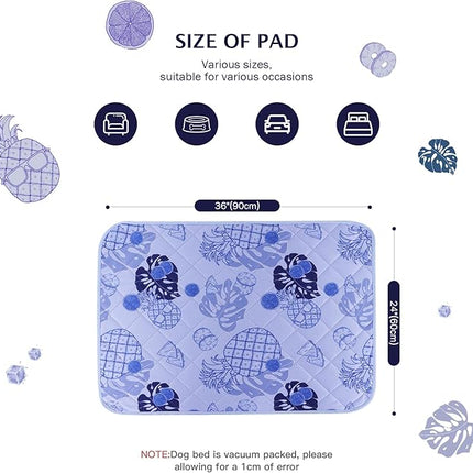 IEUUMLER Washable Pee Pads for Dogs, 2 Pack Non-Slip & Waterproof Pack Whelping Pad, Reusable Washable Puppy Potty Training Pad with Fast Absorbent for Playpen EU007 (Purple Pineapple, 36"X24"-2pcs)