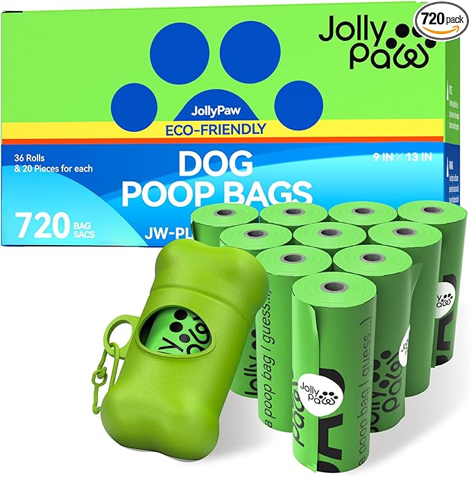 Dog Poop Bags with 1 Count Holder Scented, Leak Proof, Extra Thick and Large Poop Bags for Dogs, 720 Pieces (36 Rolls) 9" x 13" Plant Based for Pet Use