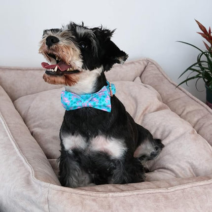 ARING PET Flamingo Dog Collar-Cotton Dog Collar with Bow, Adjustable Summer Bowtie Dog Collars Pet Collars with Metal Buckle