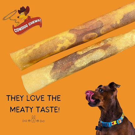 Cowdog Chews Rawhide Gourmet Meaty Rolls 9-10 (10 Pack) Premium Dog Treats with Savory Beef Filling, Long-Lasting Chew for Aggressive Chewers, High-Protein, Natural Ingredients