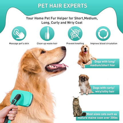 6 PCS Self Cleaning Slicker Brush & Undercoat Rake & Bath Brush & Flea Comb & Pet Comb & Steam Brush for Dogs and Cats,Professional Deshedding Dematting Tool for Long and Short Haired Pets