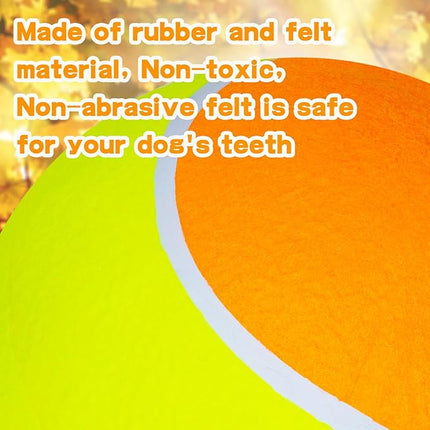 Big Tennis Ball for Dogs, Giant Dog Tennis Ball Toy Large Outdoor Sports Gift for Small Medium Large Dog (Yellow Orange, 9.5 inch)