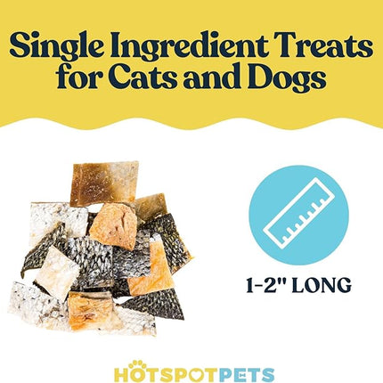 hotspot pets Freeze Dried Salmon Skin Chips for Cats & Dogs - Reasealable 1lb Big Bag Single Ingredient All Natural Omega 3 Benefits, Salmon Chips - Perfect for Training, Topper or Snack