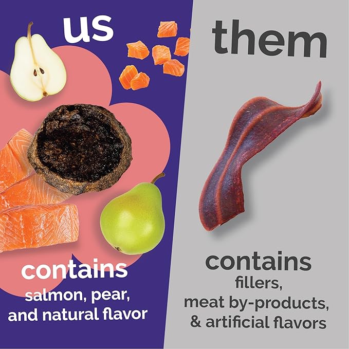 Fruitables Healthy Dog Treats – Whole Jerky Bites for Dogs – Alaskan Salmon & Pear Flavored – 5 Ounces