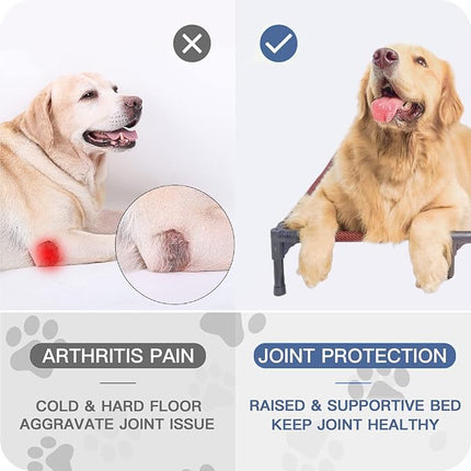 suddus Elevated Dogs Bed Waterproof Outdoor, Portable Raised Dog Bed, Dog Beds Off The Floor, Dogs Bed Easy Clean Indoor or Outdoor Use, X-Large, Blue