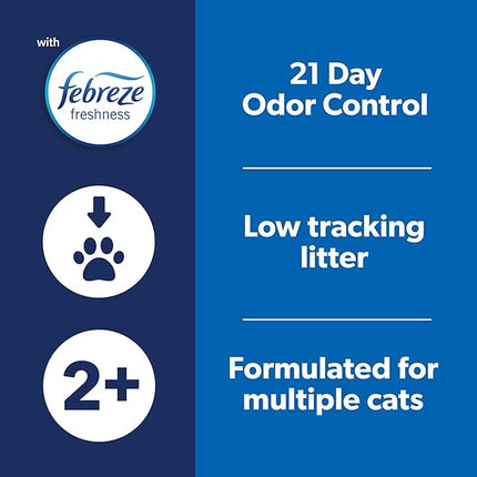 Fresh Step Clean Paws Cat Litter with Febreze Freshness, Advanced Multi Cat Low Tracking Clumping Litter, 37 lbs. (2 x 18.5 lb. Box)