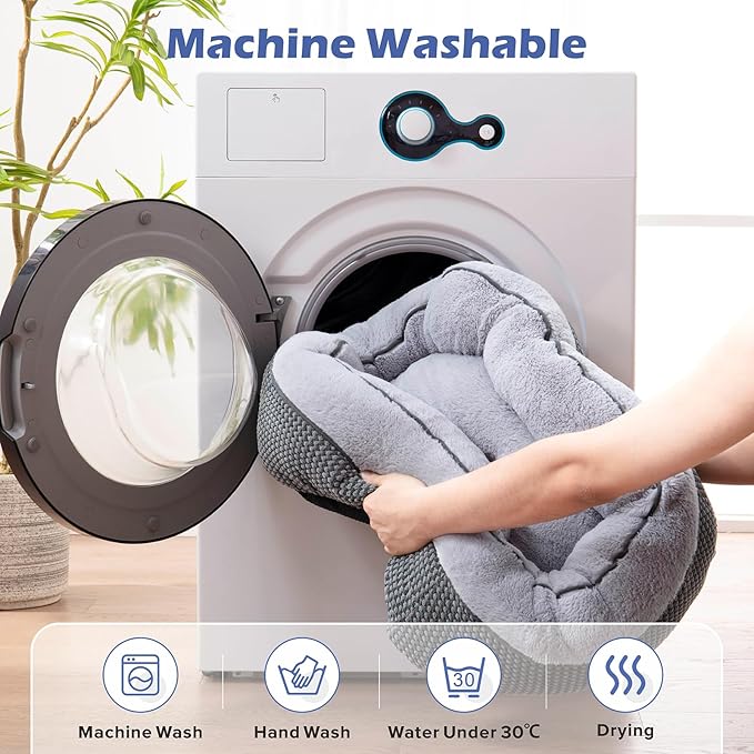 INVENHO Small Dog Bed for Small Dogs, Cat Beds for Indoor Cats Washable, Orthopedic Dog Bed, Warming Soft Calming Sleeping Puppy Bed Durable Pet Bed with Anti-Slip Bottom S(20"x19"x6")