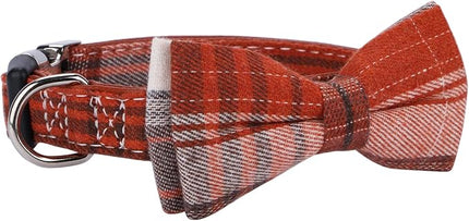 Faleela Soft &Comfy Bowtie Dog Collar,Detachable and Adjustable Bow Tie Collar,for Small Medium Large Pet (Small (Pack of 1), Orange)