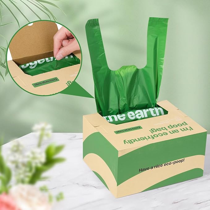 Dog Poop Bags with Handles 300 Counts Big Sizes Leak Proof and Extra Thick Waste Bags Refill Rolls for Walking Small Medium Large Dogs Cats Litter Unscented