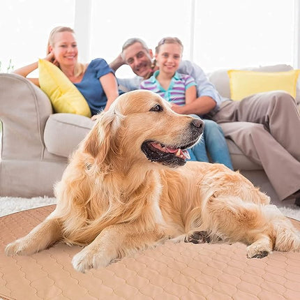 EZwhelp Reusable Dog Pee Pad, Washable Waterproof Mat for Dog Potty Training or Whelping Pad, Round, 60 Inch