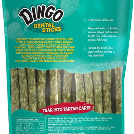 Dingo Dental Sticks for Tarter Control and Freshening Breath, Made with Real Chicken, Great Treats for Small, Medium, and, Large Dogs 20-Count