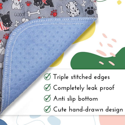 Caldwell's Pet Supply Co. 24x36 Potty Pads, Washable Pee Pads for Dogs, Reusable Pee Pads for Dogs, Puppy Potty Mat, Whelping Rug, Reusable Puppy Mat, Medium (Set of 3)