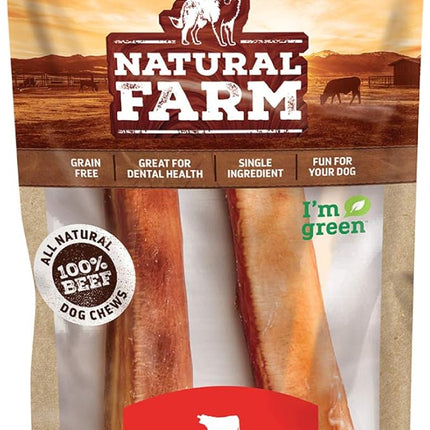 Natural Farm Odor-Free Jumbo Bully Sticks, (6 Inch, 2 Pack), Extra-Thick Chews for Dogs, Fully Digestible 100% Beef Treats, Great for Dental Health, Keep Your Dog Busy with 50% Longer Lasting Chews