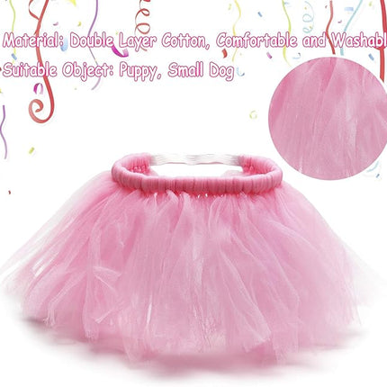 Legendog Dog Tutu Skirt, Birthday Party Supplies - Hat - Bowtie, Cute Pink Outfit for Small Dogs, Girl Dresses