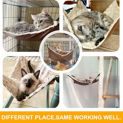JOYELF Cat Hammock Bed, Medium Reversible Pet Cage Hammock Hanging Soft cat Bed for Kitten Ferret Puppy or Small Pet