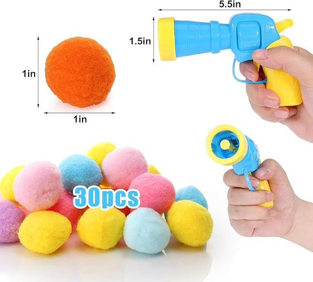 AIERSA Interactive Cat Toys for Indoor Cats, Cat Ball Launcher with 30 Plush Balls for Bored Adult Cats, Cat Toy Gun with Pom Poms, Cat Lover Gifts for Women