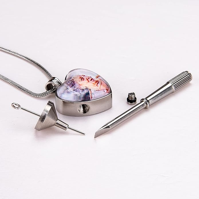 Farfume Personalized Pet Urn Necklace for Dog Cat Ashes Cremation Pet Memorial Customized Photo Text Engraving Pendant Keepsake Funeral Jewelry