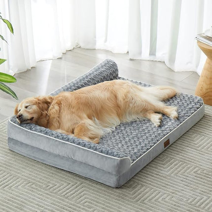 BFPETHOME Orthopedic Dog Beds for Extra Large Dogs, Waterproof Sofa XXL Pet Bed with Sides, Non-Slip Bottom and Egg-Crate Foam Big Dog Couch Bed with Washable Removable Cover,Pet Bed for Large Dogs
