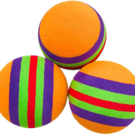 PET SHOW 15pcs 1.4" Interactive Cat Toy Balls for Indoor Cats Colorful Rainbow Soft Foam Kitten Toys Ball for Small Dogs Puppies Quiet Playing Stuff