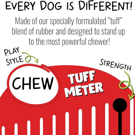 Jolly Pets Tuff Treader Dog Toy with Handle, 6 Inches, Red, Model:JTR23, All Breed Sizes