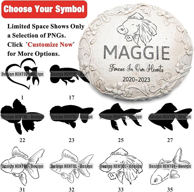 Personalized Goldfish Memorial Stone, Pet Grave Marker Goldfish, Goldfish Headstone, Goldfish Tombstone, Goldfish Gravestone, Goldfish Memorial Gifts