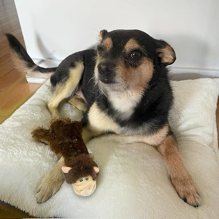 Best Pet Supplies Squeaky Dog Toys with Soft Durable Fabric for Small, Medium and Large Pets Interactive Toy for Indoor Play, Supports Active Biting and Play - Cow, Monkey, Medium