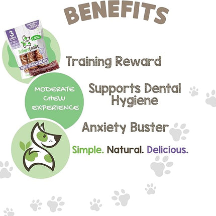 Nature Gnaws Beef Trachea Crunch Wraps for Dogs (3 Count) - Long Lasting Natural Beef Jerky Dog Chew Bones - Rawhide Free