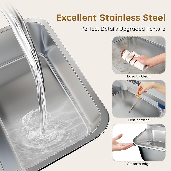 2 Gallon Automatic Dog Water Dispenser, Stainless Steel Water Bowl for Pets & Livestock, Large Auto Fill Waterer Feeder, No Electricity, Fit 3/4" GHT Faucet, Anti-Tip Design