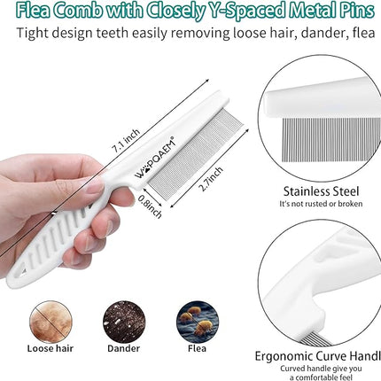 6 PCS Self Cleaning Slicker Brush & Undercoat Rake & Bath Brush & Flea Comb & Pet Comb & Steam Brush for Dogs and Cats,Professional Deshedding Dematting Tool for Long and Short Haired Pets