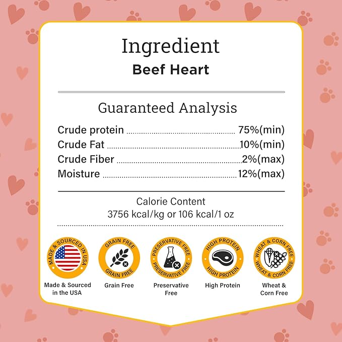 Ruff Town Dog Treats - Human Grade Beef Heart | Dehydrated Single Ingredient | High Protein, Low Fat, Hypoallergenic, Grain Free Training Treats | Ideal for All Breeds & Sizes, Made in USA(4oz)