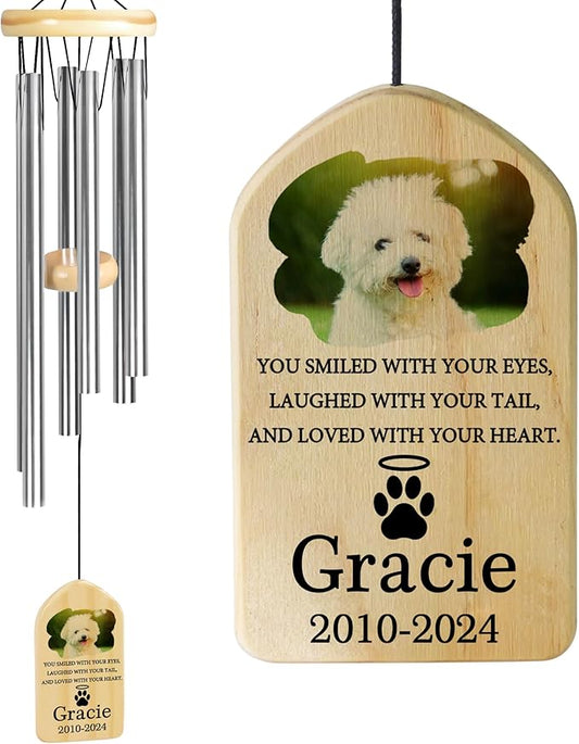 Pet Memorial Gifts, Personalized Pet Memorial Wind Chimes, Pet Loss Gifts, Dog Memorial Gifts for Loss of Dog, Pet Loss Sympathy Gift, Pet Remembrance Gift, in Memory of Pet - Loved with Your Heart